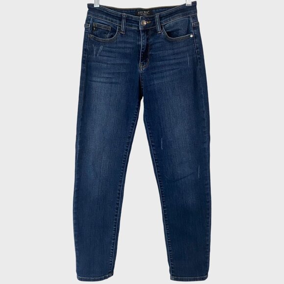 Judy Blue Denim - Judy Blue Slim Fit Denim Jeans Blue Women's Size 26 Mid-Rise Distressed Tapered
